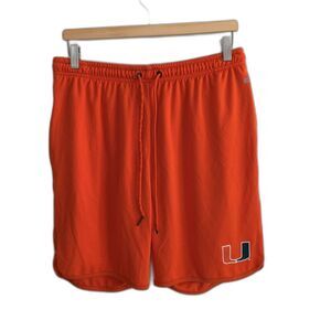 Miami Hurricanes Colosseum Mens L Orange Mesh Basketball Shorts NCAA The U